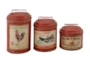 Red 11 Inch Metal Canister Set Of 3 - Signature