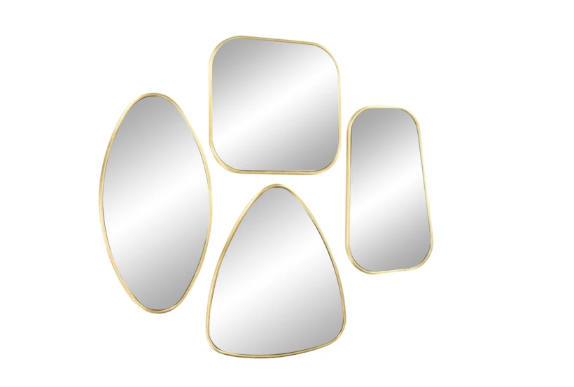 Gold 19.5 Inch Metal Wall Mirror Set Of 4 - 360