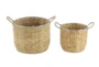 Tan 12 Inch Seagrass Basket Set Of 2 - Front