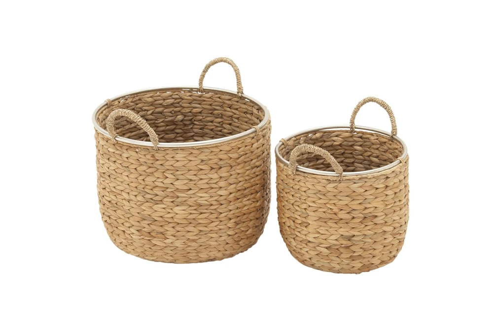 Tan 12 Inch Seagrass Basket Set Of 2
