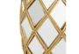 Gold 15 Inch Polystone Mirror Pineapple Decor - Detail