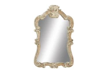 Cream 39 Inch Wood Wall Mirror