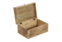 Brown 6 Inch Wood Box Tree Set Of 3 - Front