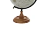 Brown 14 Inch Metal Wood Globe - Detail