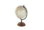 Brown 14 Inch Metal Wood Globe - Front