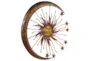 Gold 36 Inch Metal Sun Moon Wall Decor - Front