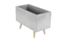 Grey 15 Inch Fiber Clay Wood Planter Set Of 2 - Front
