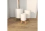 White 17 Inch Fiber Wood Planter Set Of 3 - Room