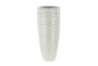 White 48 Inch Polystone Capiz Vase - Front