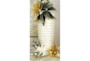 White 48 Inch Polystone Capiz Vase - Room