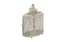 Beige 12 Inch Metal Candle Lantern Set Of 2 - Front
