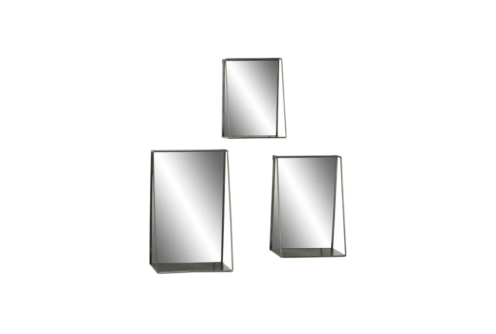 Gold 23.5 Inch Metal Wall Mirror Set Of 3