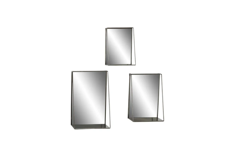 Gold 23.5 Inch Metal Wall Mirror Set Of 3 - 360