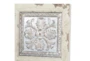 White 31 Inch Metal Wood Wall Plaque - Detail