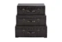 Black 32 Inch Wood Leather Trunk Chest - Signature