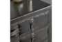 Black 32 Inch Wood Leather Chest - Detail