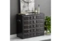 Black 32 Inch Wood Leather Chest - Room