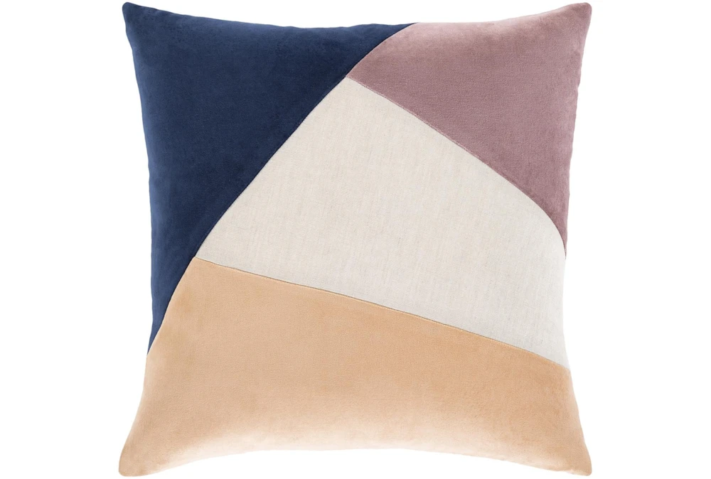 Accent Pillow-Color Block Navy/Lilac 18X18
