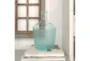 Blue 17 Inch Glass Wide Bottle Vase - Room