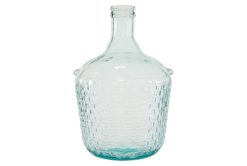 Blue 17 Inch Glass Wide Bottle Vase - 360