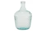 Blue 17 Inch Glass Wide Bottle Vase - Back