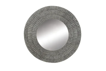 Grey 37 Inch Metal Wall Mirror