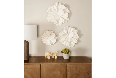 White 19 Inch Metal Wall Decor Set Of 3