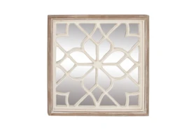 White 30 Inch Wood Mirror Decor