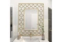 Gold 50 Inch Metal Quatrefoil Wall Mirror - Room