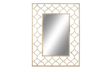 Gold 50 Inch Metal Quatrefoil Wall Mirror