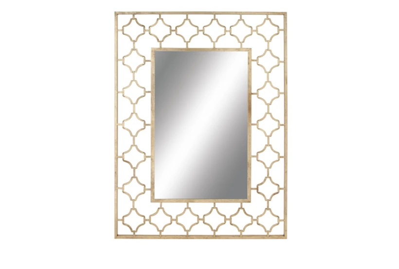 Gold 50 Inch Metal Quatrefoil Wall Mirror - 360