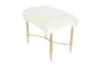 Gold 20 Inch Metal Faux Fur Stool - Front