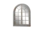 37x48 Grey Wood Arched Door Wall Mirror - Front