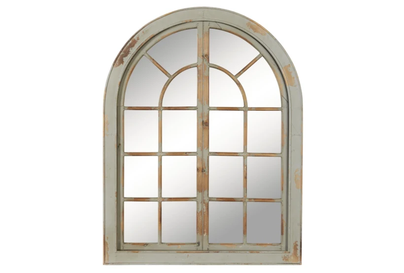 37x48 Grey Wood Arched Door Wall Mirror - 360
