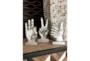 Silver 7 Inch Polystone Silver Hand Signs Set Of 3 - Room