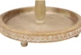 Light Brown 17 Inch Wood Metal Tier Tray - Detail