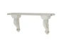 White 7 Inch Wood Resin Wall Shelf - Front