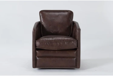 Churchill Espresso Leather Swivel Chair