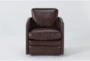 Churchill Espresso Leather Swivel Chair - Front