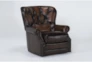 Winston Brown Leather Tufted Swivel Chair - Side