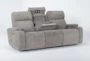 Frazier Stone 86" Power Reclining Sofa With Power Headrest & Wireless Charging - Side
