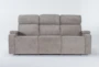 Frazier Stone 86" Power Reclining Sofa With Power Headrest & Wireless Charging - Signature