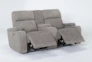 Frazier Stone 75" Power Reclining Console Loveseat With Power Headrest & Storage Charging - Side