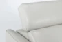 Lorenzo 74" Ivory Leather Power Reclining Sofa - Detail