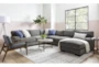 Aidan IV Chenille 4 Piece Grey 142" Sectional With Right Arm Facing Chaise - Room