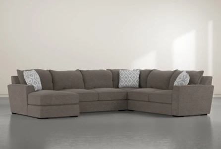 Aidan IV Chenille 4 Piece 142" Sectional With Left Arm Facing Chaise