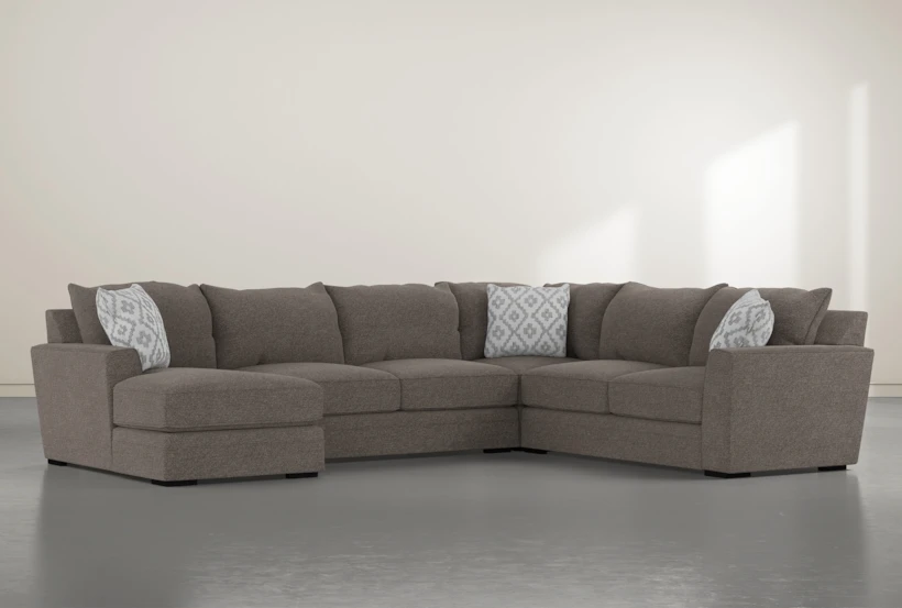 Aidan IV Chenille 4 Piece Grey 142" Sectional With Left Arm Facing Chaise - 360