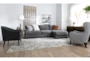 Aidan IV Chenille 2 Piece Grey 111" Sectional With Right Arm Facing Chaise - Room
