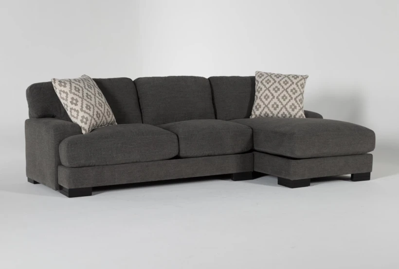 Aidan IV Chenille 2 Piece Grey 111" Sectional With Right Arm Facing Chaise - 360