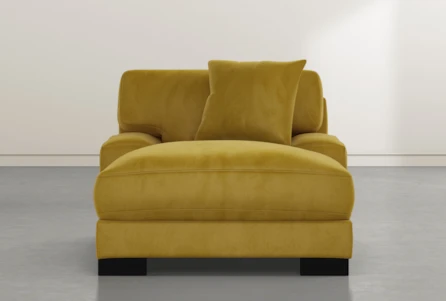 Aidan IV Yellow Velvet Chaise - Main